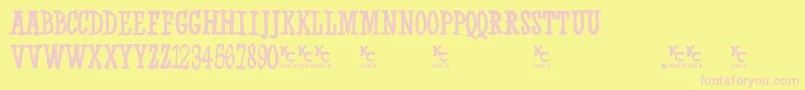 Westernswaggerdemo Font – Pink Fonts on Yellow Background