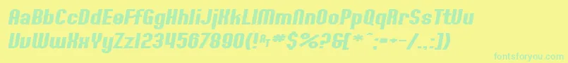 SfWillametteExtendedBoldItalic Font – Green Fonts on Yellow Background
