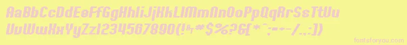 SfWillametteExtendedBoldItalic Font – Pink Fonts on Yellow Background