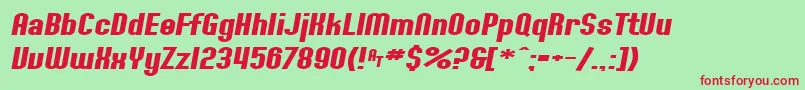 Шрифт SfWillametteExtendedBoldItalic – красные шрифты на зелёном фоне