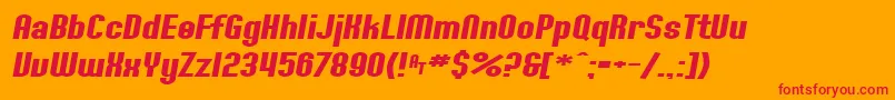 SfWillametteExtendedBoldItalic Font – Red Fonts on Orange Background