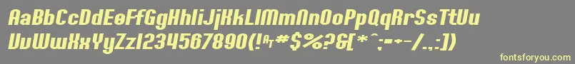 SfWillametteExtendedBoldItalic-Schriftart – Gelbe Schriften auf grauem Hintergrund