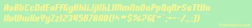 SfWillametteExtendedBoldItalic Font – Yellow Fonts on Green Background