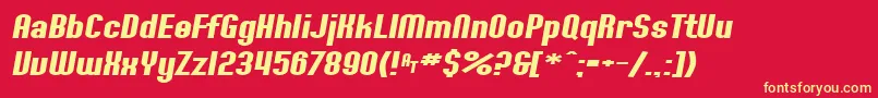 SfWillametteExtendedBoldItalic Font – Yellow Fonts on Red Background