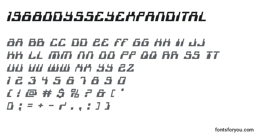 Schriftart 1968odysseyexpandital – Alphabet, Zahlen, spezielle Symbole