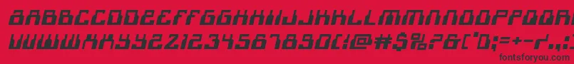 フォント1968odysseyexpandital – 赤い背景に黒い文字