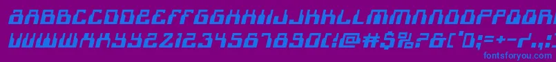 フォント1968odysseyexpandital – 紫色の背景に青い文字