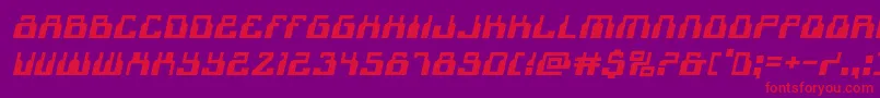 フォント1968odysseyexpandital – 紫の背景に赤い文字