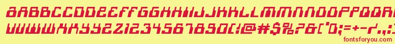 フォント1968odysseyexpandital – 赤い文字の黄色い背景