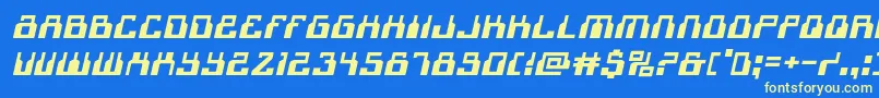 1968odysseyexpandital Font – Yellow Fonts on Blue Background