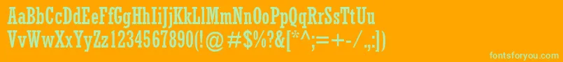 Шрифт AstuteCondensedSsiCondensed – зелёные шрифты на оранжевом фоне