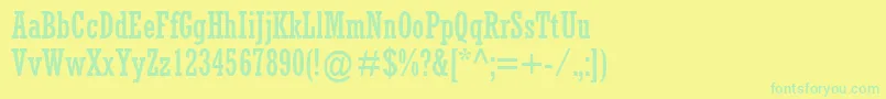 AstuteCondensedSsiCondensed Font – Green Fonts on Yellow Background