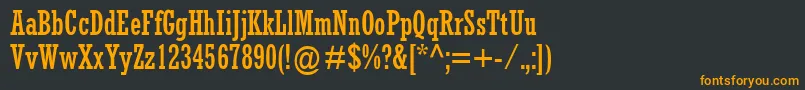 フォントAstuteCondensedSsiCondensed – 黒い背景にオレンジの文字