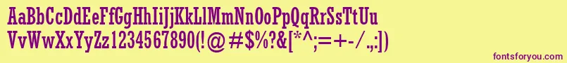 AstuteCondensedSsiCondensed Font – Purple Fonts on Yellow Background