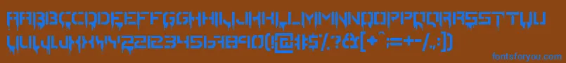 フォントStencilordieRegular – 茶色の背景に青い文字