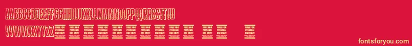 Fonte VtksStorm2 – fontes amarelas em um fundo vermelho