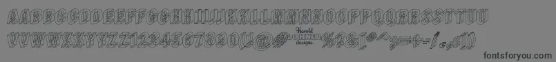 Wireframe-Schriftart – Schwarze Schriften auf grauem Hintergrund