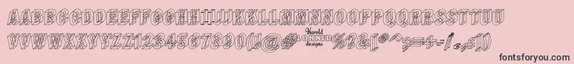 Wireframe Font – Black Fonts on Pink Background