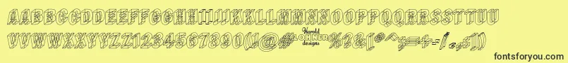 Wireframe Font – Black Fonts on Yellow Background