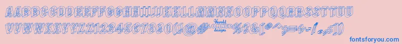 Wireframe Font – Blue Fonts on Pink Background