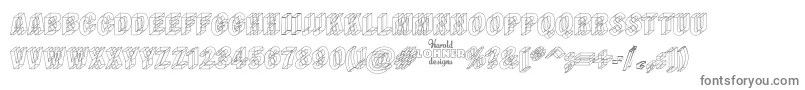 Wireframe-fontti – harmaat kirjasimet valkoisella taustalla