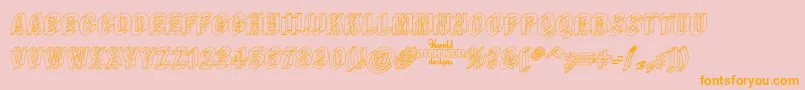 Wireframe Font – Orange Fonts on Pink Background