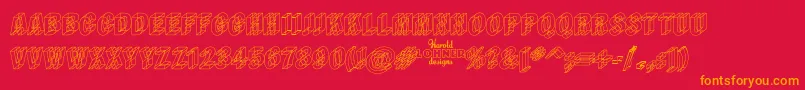 Wireframe Font – Orange Fonts on Red Background