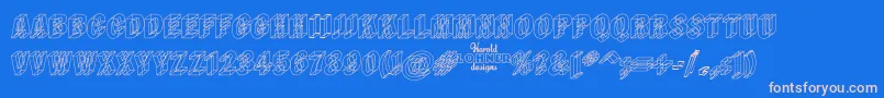 Wireframe-Schriftart – Rosa Schriften auf blauem Hintergrund