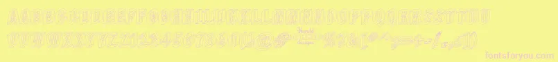 Wireframe Font – Pink Fonts on Yellow Background