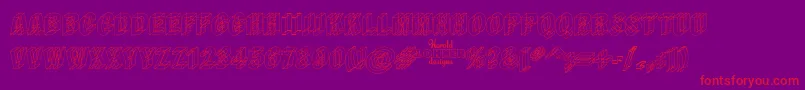 Wireframe Font – Red Fonts on Purple Background