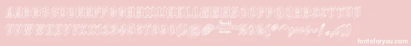 Wireframe Font – White Fonts on Pink Background