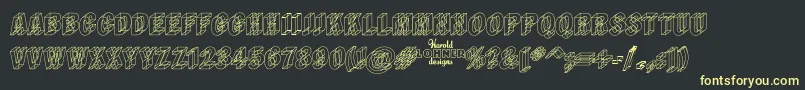 Wireframe Font – Yellow Fonts on Black Background