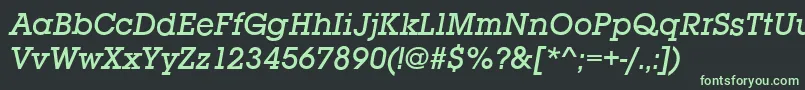 Шрифт SquareserifMediumItalic – зелёные шрифты на чёрном фоне