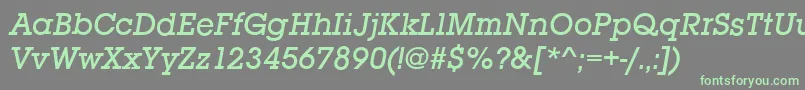 SquareserifMediumItalic Font – Green Fonts on Gray Background