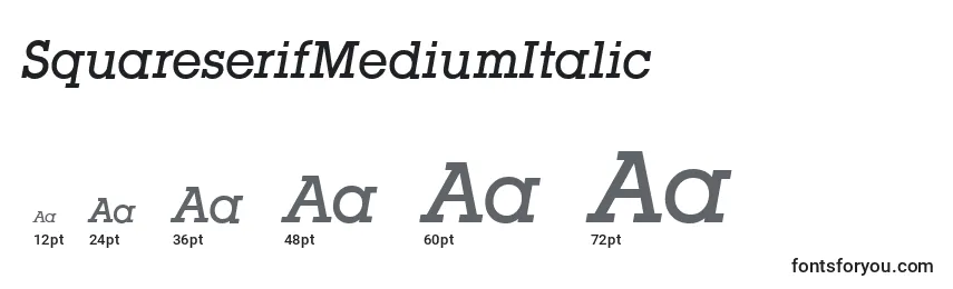 Размеры шрифта SquareserifMediumItalic