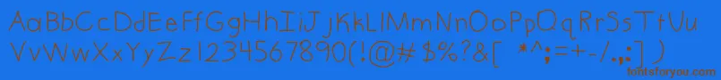 Lawson Font – Brown Fonts on Blue Background