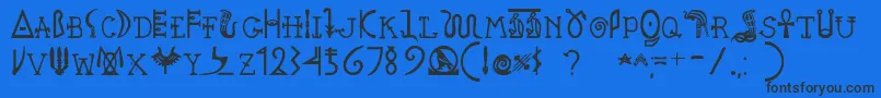 Pegypta-fontti – mustat fontit sinisellä taustalla