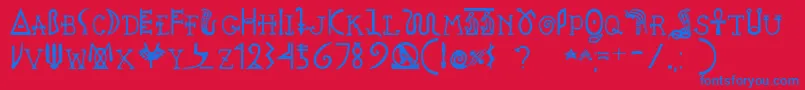 Pegypta Font – Blue Fonts on Red Background