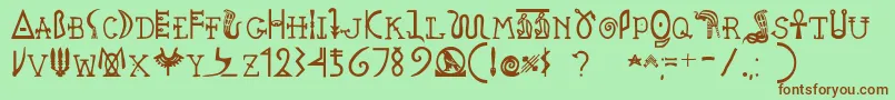 Pegypta Font – Brown Fonts on Green Background