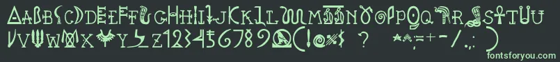 Pegypta Font – Green Fonts on Black Background