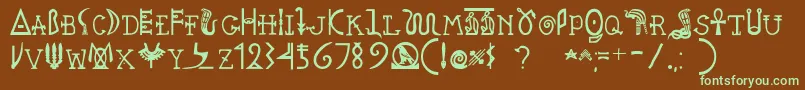 Pegypta Font – Green Fonts on Brown Background