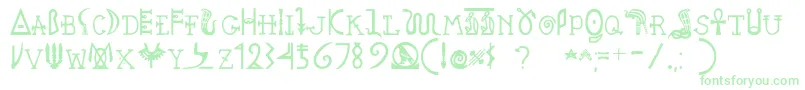 Pegypta Font – Green Fonts on White Background