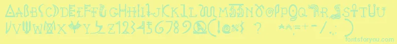 Pegypta Font – Green Fonts on Yellow Background