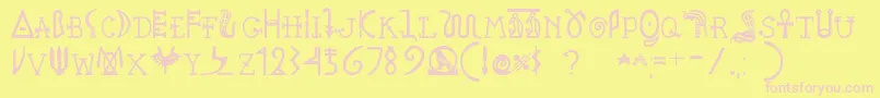 Pegypta Font – Pink Fonts on Yellow Background