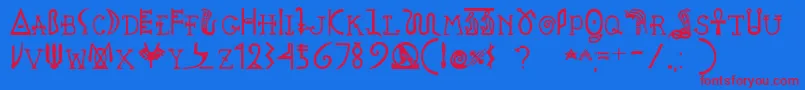 Pegypta Font – Red Fonts on Blue Background