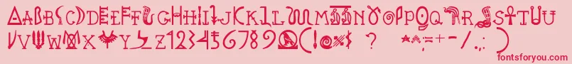 Pegypta Font – Red Fonts on Pink Background