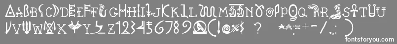 フォントPegypta – 灰色の背景に白い文字