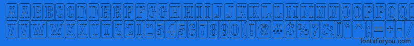 Шрифт APresentumnrcmdcotl – чёрные шрифты на синем фоне
