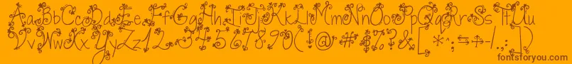 Jandaswirlytwirly Font – Brown Fonts on Orange Background