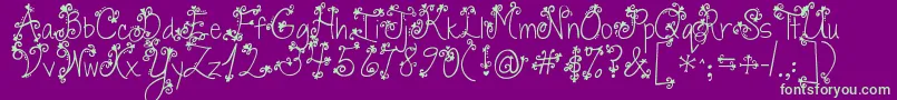 Jandaswirlytwirly Font – Green Fonts on Purple Background